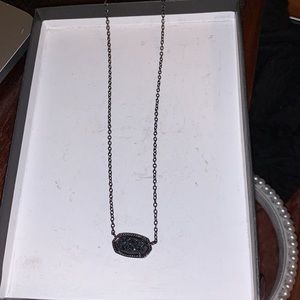 Kendra Scott Elisa black drusy necklace